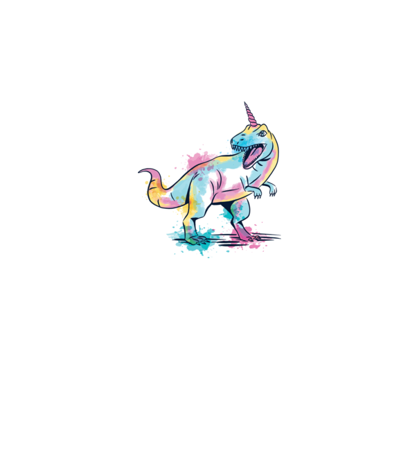 Unicornsaurus - Dinozaur Unicorn model alb pe tricou