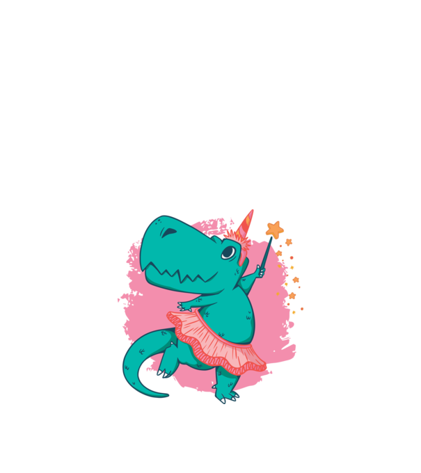 T-rex Balerină model alb pe tricou