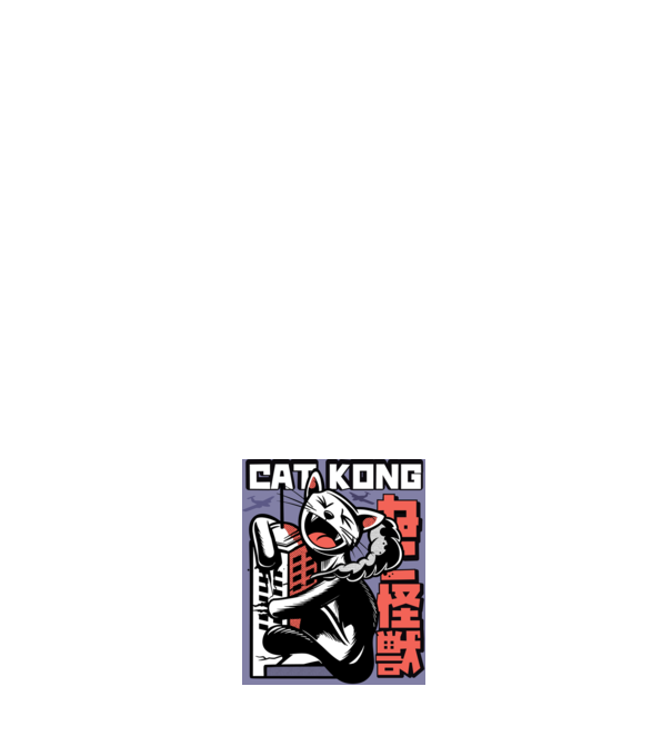 Cat Kong model negru pe tricou
