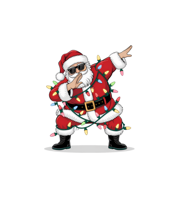 Santa Dab model alb pe tricou