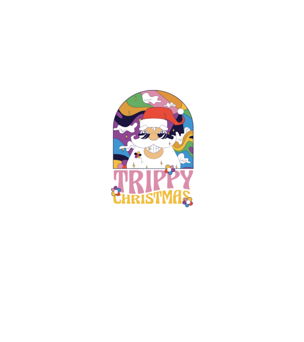 Trippy Christmas model negru pe tricou
