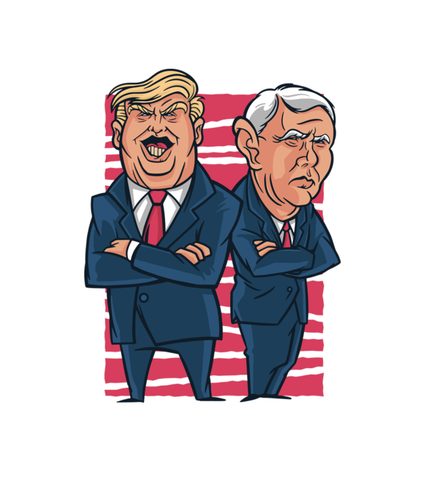 Trump Pence USA model alb pe tricou