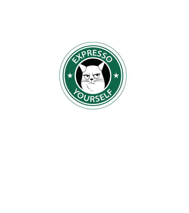 Expresso Yourself tricou Pisică cu cafea model turcoaz pe tricou