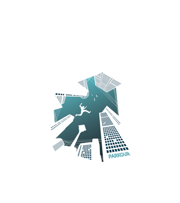 Tricou design Parkour model negru pe tricou