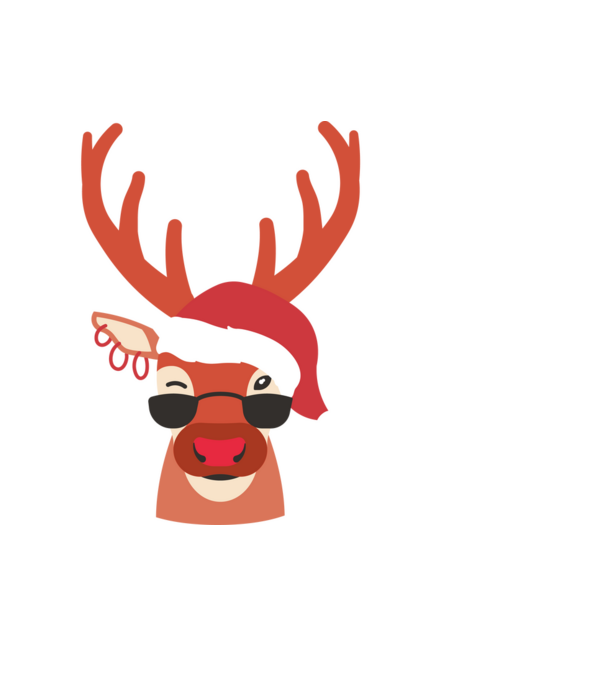 Cool Reindeer Rudolph model negru pe tricou