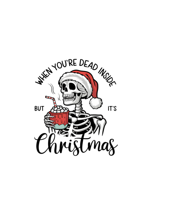 Dead inside, but it's christmas Alb model alb pe tricou