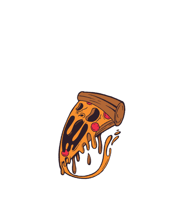 Pizza Horror model nisipiu pe tricou