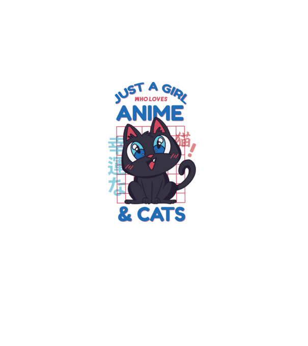 Doar o fată căreia îi place Anime și Pisicile model alb pe tricou