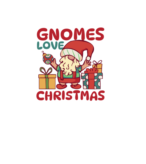 Gnomes LOVE Christmas model alb pe tricou
