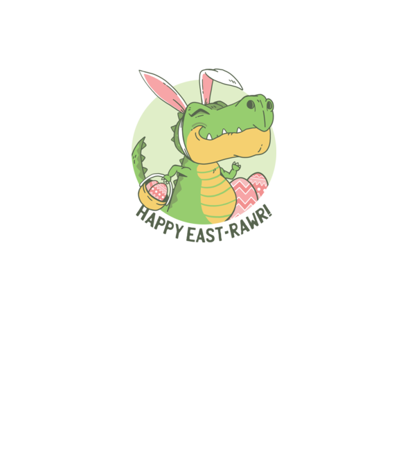 Paște Fericit tricou cu dinozaur model alb pe tricou