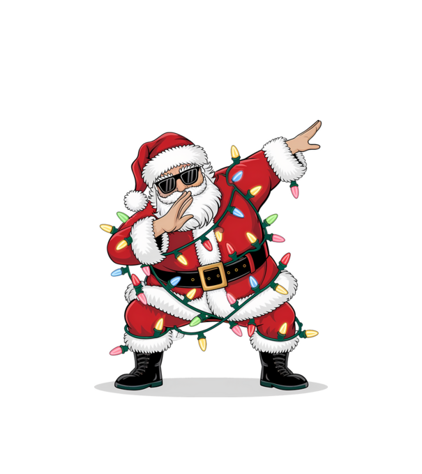 Santa Dab model alb pe tricou