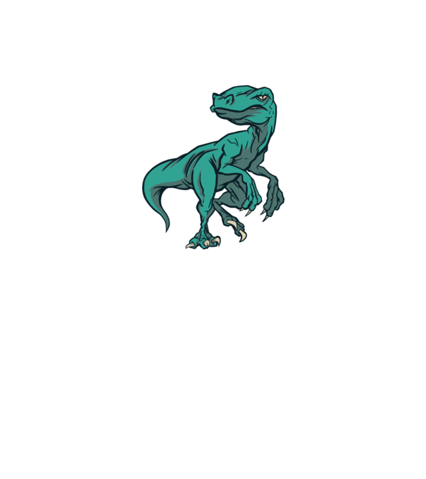 Dinozaur Raptor model alb pe tricou