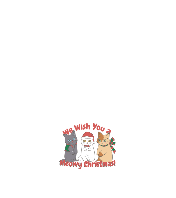 We wish You a Meowy Christmas model negru pe tricou