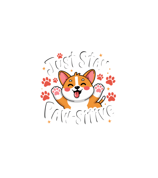 Just Stay Paw-sitive Negru model negru pe tricou