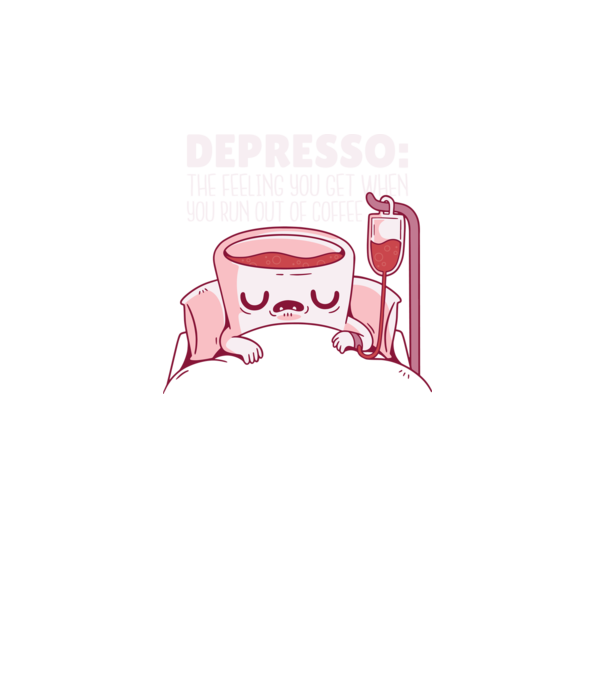 Depresso - Sentimentul când rămâi fără cafea model turcoaz pe tricou