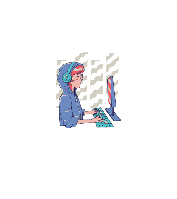 Anime Programator fată model mov pe tricou
