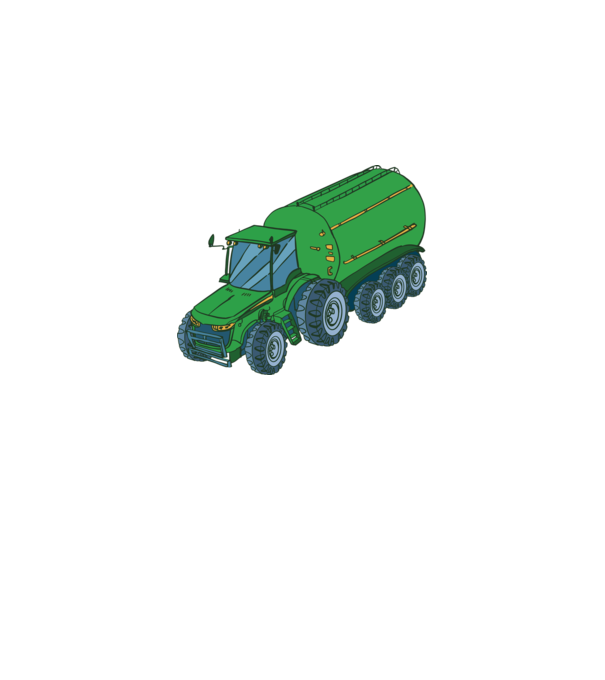 Tractor de recoltare model gri pe tricou
