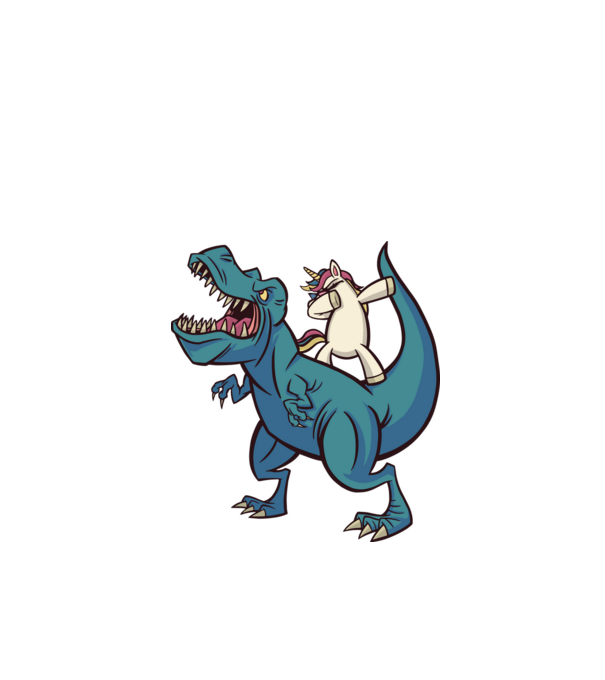 Unicorn DAB T-rex model verde de măr pe tricou