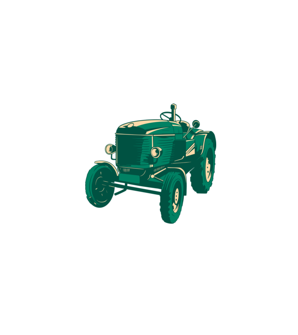 Tractor vechi model gri pe tricou