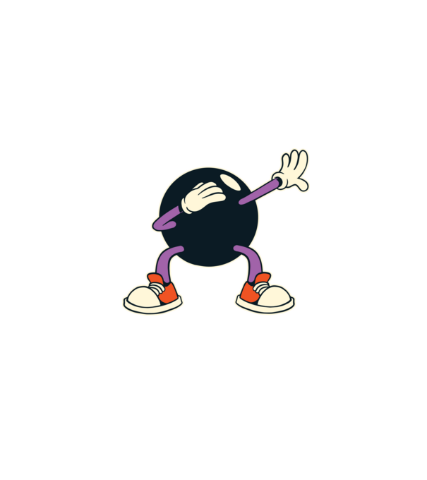 Bowling DAB model negru pe tricou