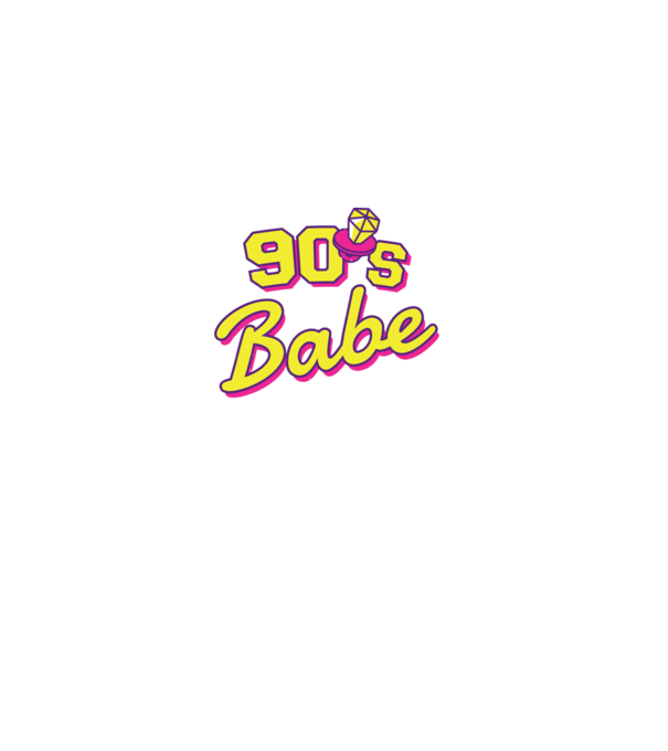 Retro 90s Babe model negru pe tricou