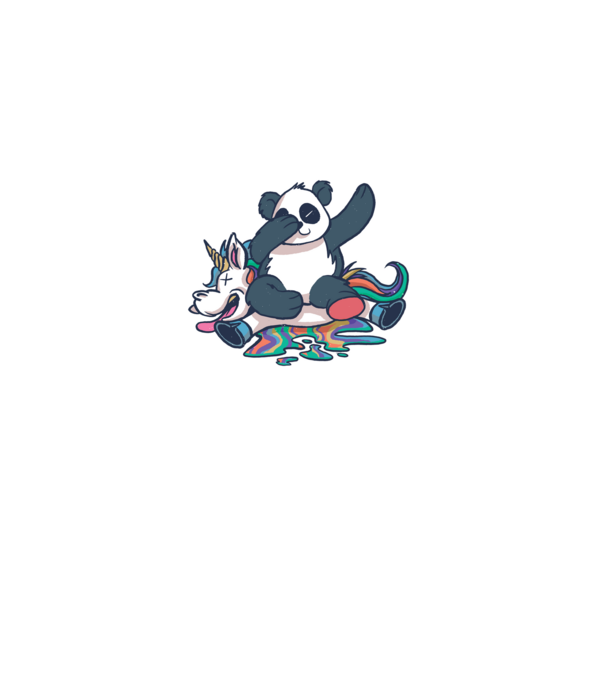 Panda DAB Unicorn model alb pe tricou