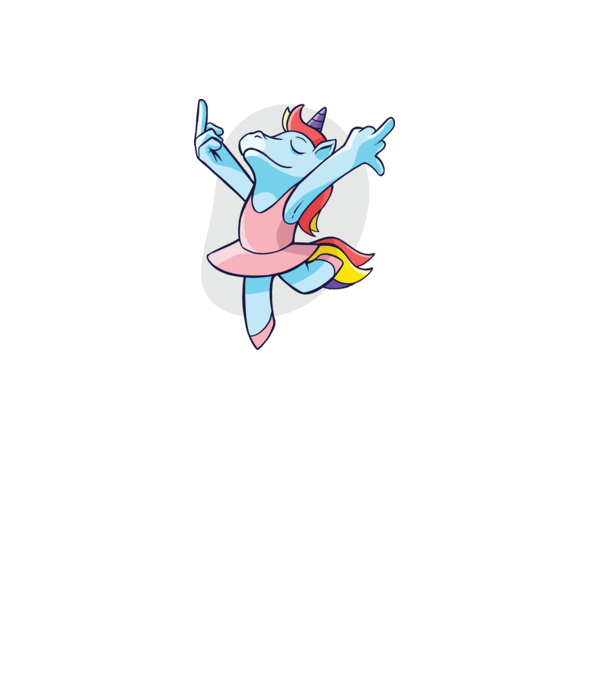 Unicorn Balet dans model mov pe tricou