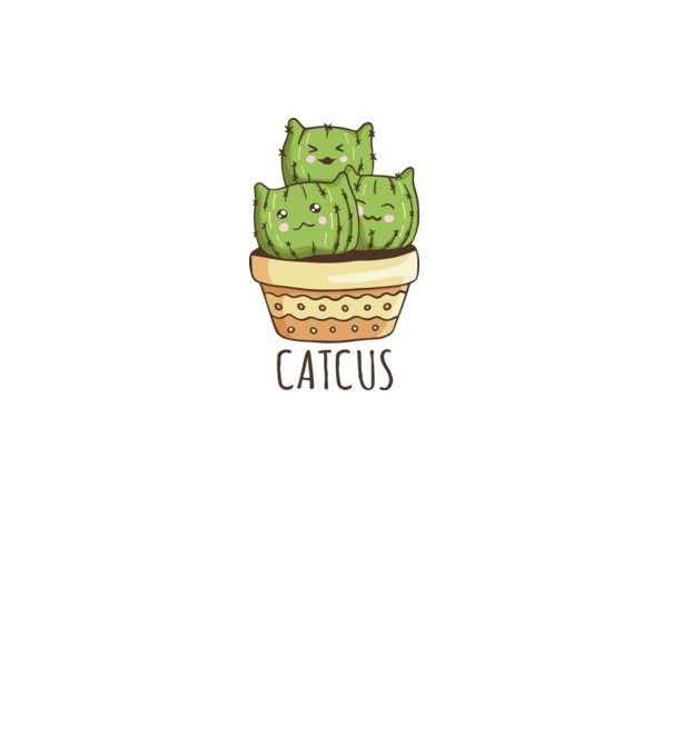 Catcus Pisică Cactus model alb pe tricou