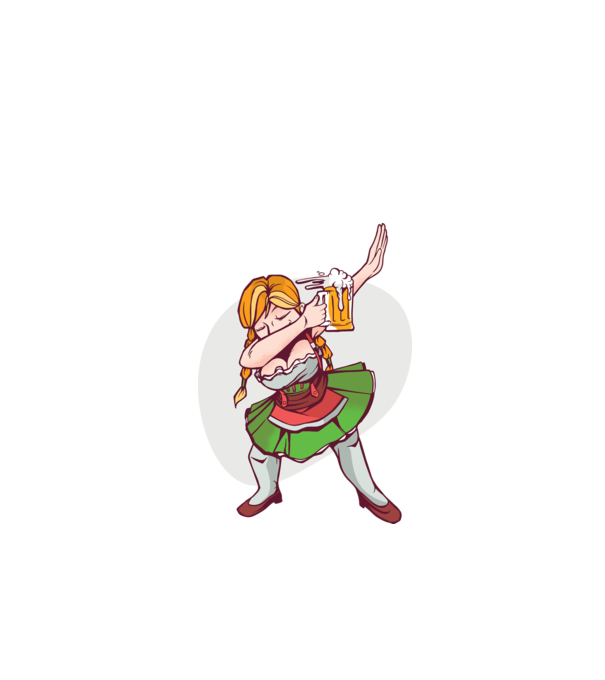 Oktoberfest DAB Fată cu ulcior model negru pe tricou