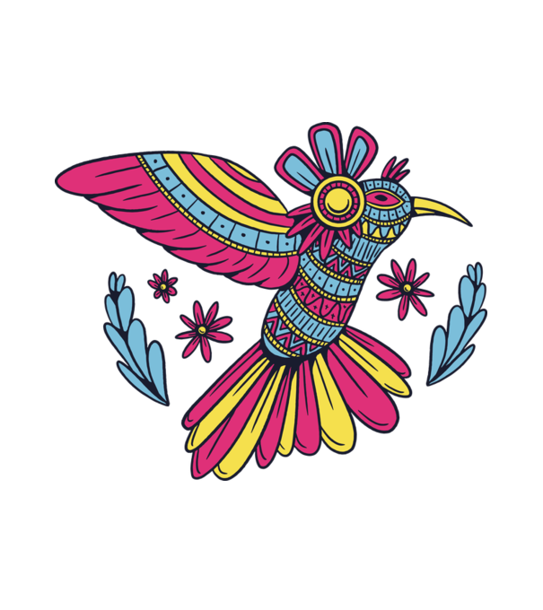 Mandala Colibri model alb pe tricou