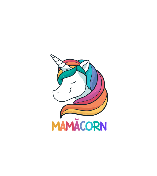 mamăcorn model negru pe tricou