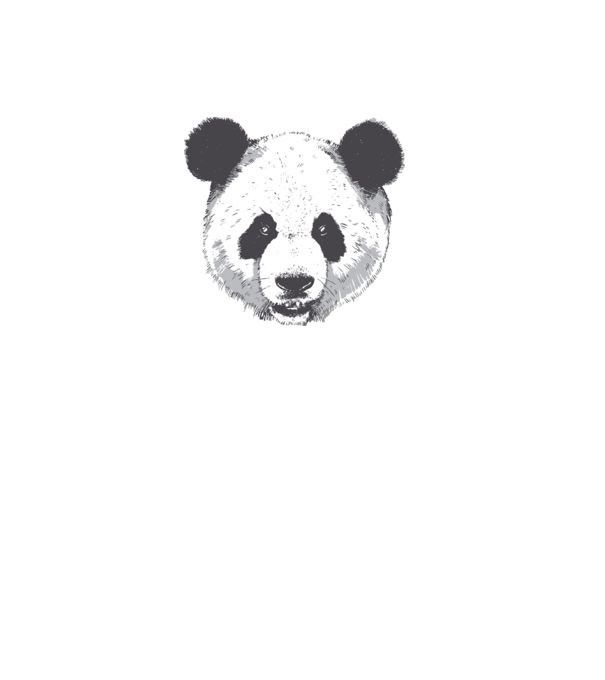 Cap de panda model alb pe tricou