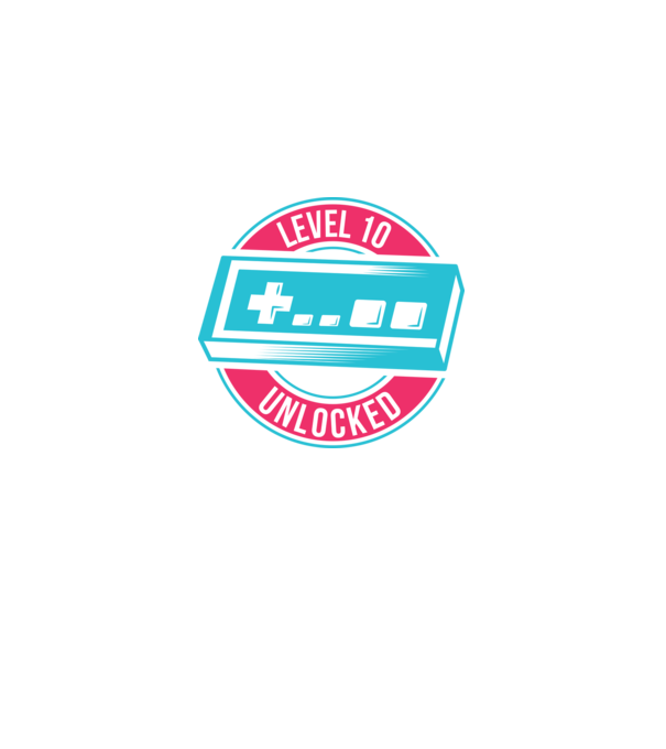 Level 10 Unlocked 10th Birthday model alb pe tricou