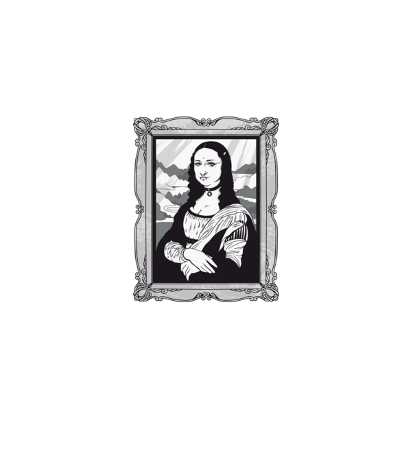 Mona Lisa gotică model negru pe tricou