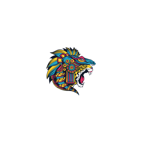 Aztec Jaguar model alb pe tricou