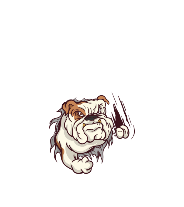 Bulldog model alb pe tricou