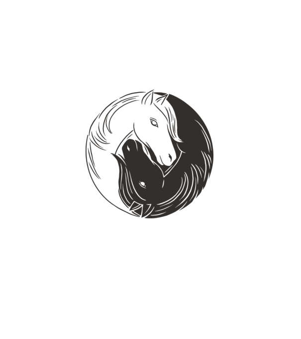 Călăreț Yin Yang model albastru deschis pe tricou