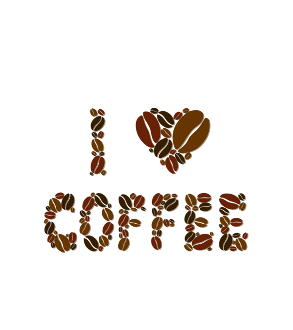 I Love Coffee model alb pe tricou
