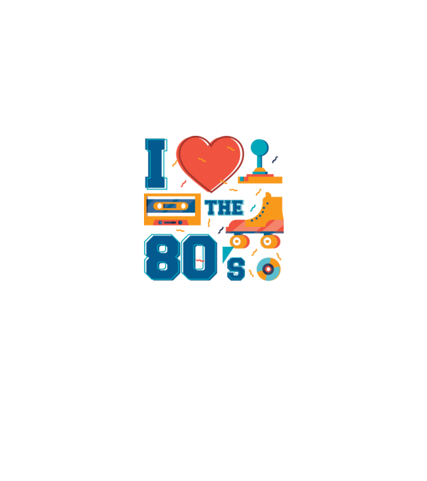'I love the 80s - Iubesc anii ''80' model alb pe tricou