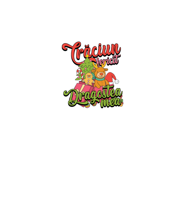 CRĂCIUN FERICIT DRAGOSTEA MEA model turcoaz pe tricou