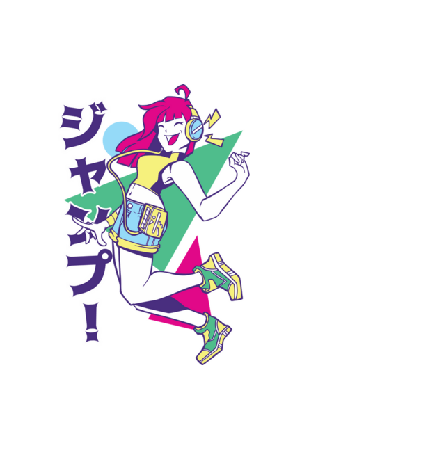 Anime fată retro model albastru închis pe tricou