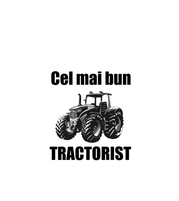 Cel mai bun tractorist model alb pe tricou