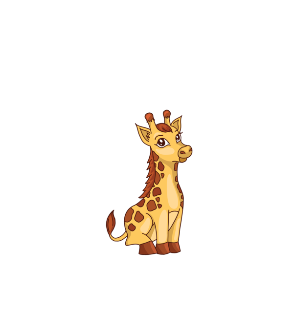 Girafă drăguță model negru pe tricou