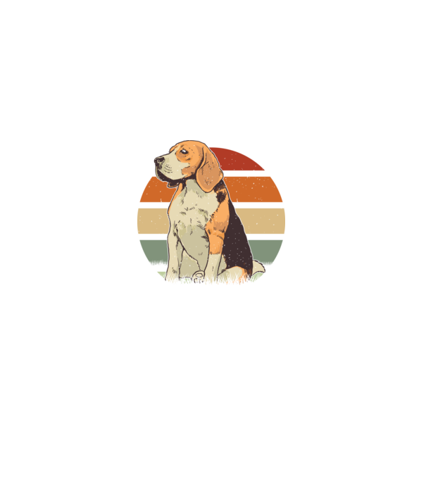 Beagle Retro Sunset model negru pe tricou