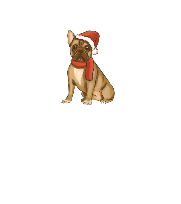 Bulldog francez de Crăciun model alb pe tricou
