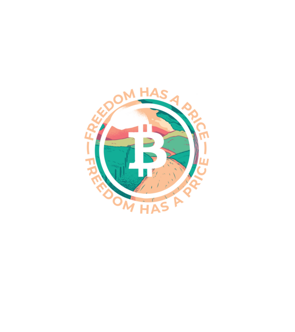 Libertatea are preț Bitcoin model negru pe tricou
