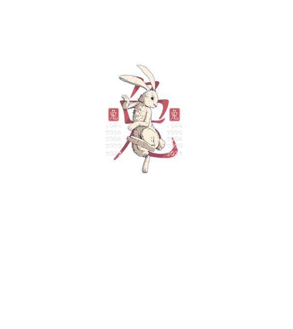 Year of the Rabbit model turcoaz pe tricou