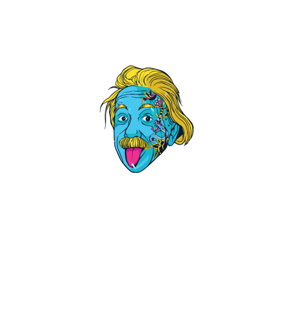 Hippy Albert Einstein model alb pe tricou