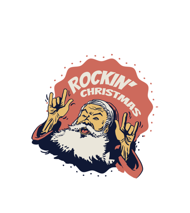'Rockin'' Christmas Crăciun' model alb pe tricou