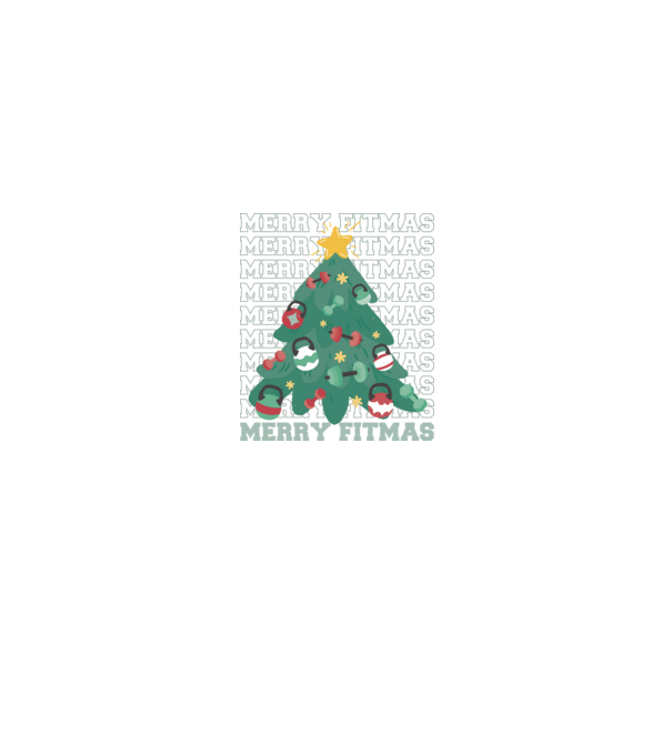 Merry Fitmas Fitmas Pom de Crăciun Fitness model negru pe tricou